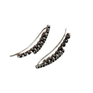 Earrings: Black Spinel & Silver